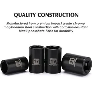 MIXPOWER Juego de enchufes de impacto poco profundo de 12_6