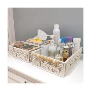 ANMINY Juego de 3 cestas de almacenamiento de macramé_7