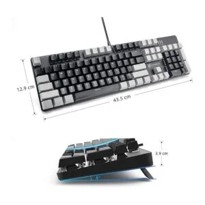 Qisan teclado mecánico para juegos tamaño completo 104_2