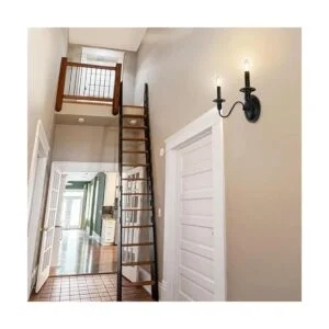 KMaiPem Apliques de pared de vela apliques negros mate_6