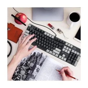 Merdia Teclado mecánico para juegos con interruptor negro_6