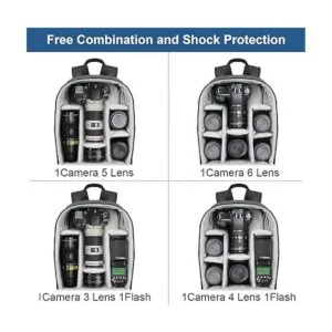 Cwatcun Mochila impermeable para cámara Canon Nikon Sony_5