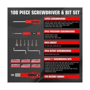 Juego de destornilladores magnéticos de 100 piezas con_3