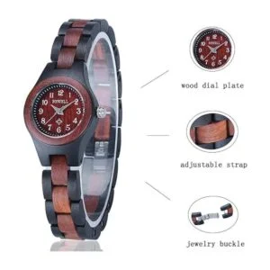 BEWELL W123A Reloj de pulsera de arce natural hecho a_3