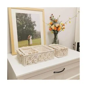 ANMINY Juego de 3 cestas de almacenamiento de macramé_6