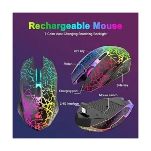 Combo de teclado y mouse inalámbrico para juegos teclado_3