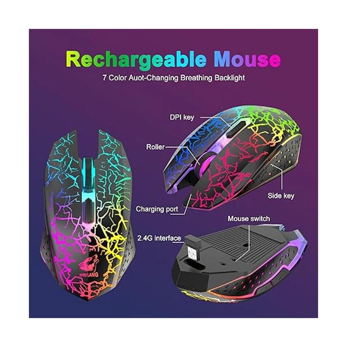 Combo de teclado y mouse inalámbrico para juegos teclado_3