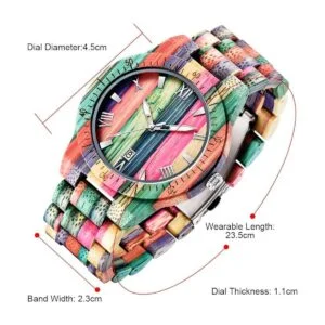 Relojes de madera para hombre hechos a mano coloridos_3