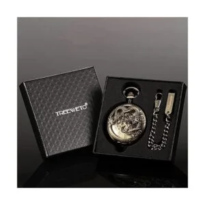 Treeweto Reloj de bolsillo mecánico para hombre con_4