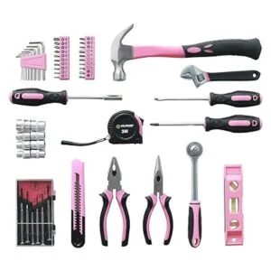 FASITE Juego de herramientas de 53 piezas rosa para el_4