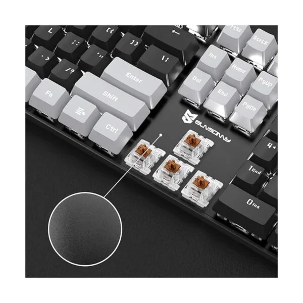 Qisan teclado mecánico para juegos tamaño completo 104_5