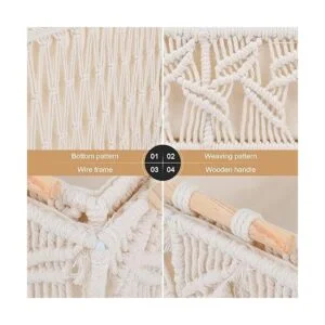 ANMINY Juego de 3 cestas de almacenamiento de macramé_4