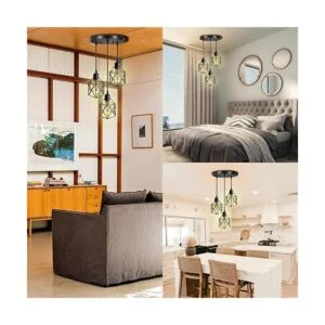 Lysed Lámpara colgante industrial de 3 luces lámparas_4