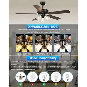 Paquete de 2 ventiladores de techo universales con_6