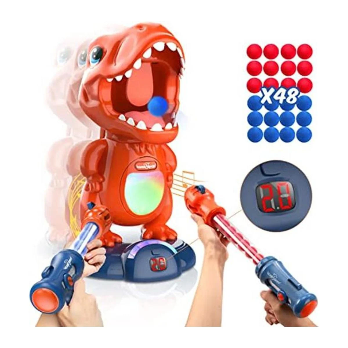 Juguetes de disparo de dinosaurios movibles para niños_1