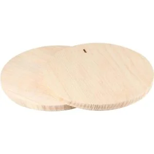 MUKLEI Paquete de 4 placas redondas de madera de 12_6