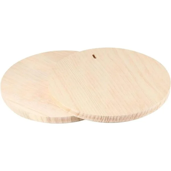 MUKLEI Paquete de 4 placas redondas de madera de 12_6