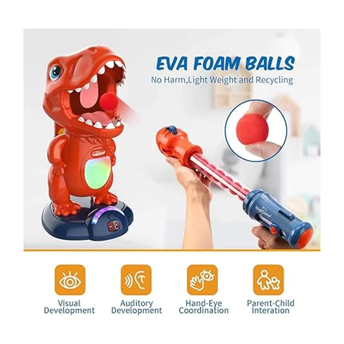 Juguetes de disparo de dinosaurios movibles para niños_4