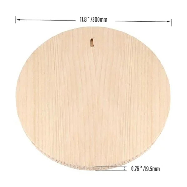 MUKLEI Paquete de 4 placas redondas de madera de 12_2