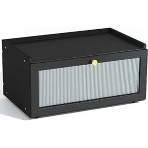 ETMI Caja de pan negro para encimera de cocina gran caja_1