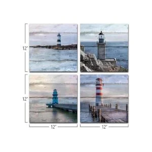 QTESPEII 4 piezas náuticas para decoración de baño faro_2