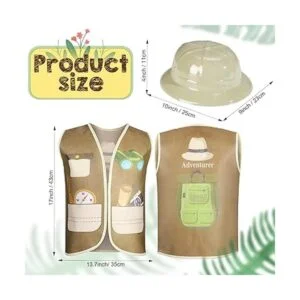 Chaleco explorador de 12 piezas para niños y 12 sombreros_3