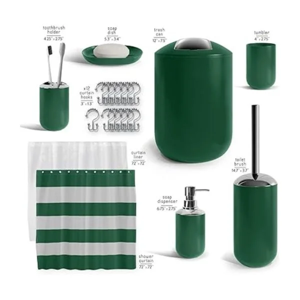 Hunter Green Juego de accesorios de baño de 9 piezas con_2
