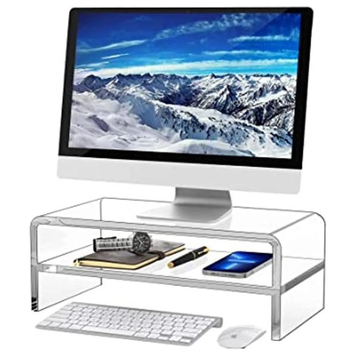 Egchi Soporte de acrílico para monitor de 2 niveles_1