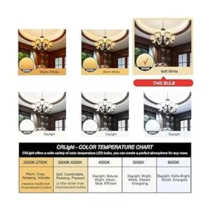 CRLight Bombilla LED de 8 W 3000 K color blanco suave_5