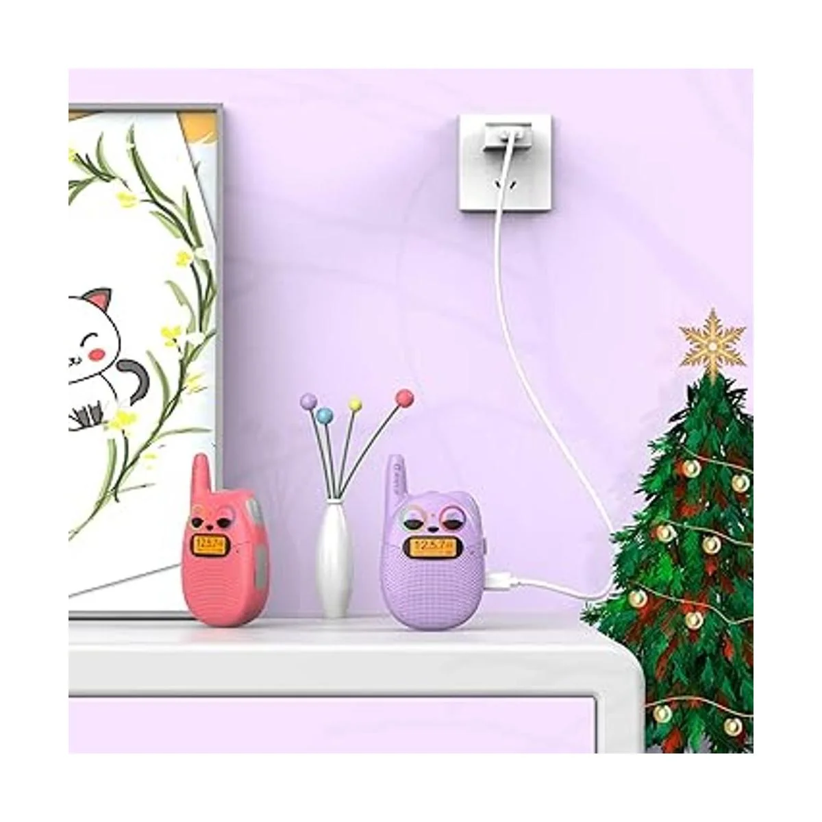 Qniglo Walkie Talkies recargables para niños paquete de 2_3