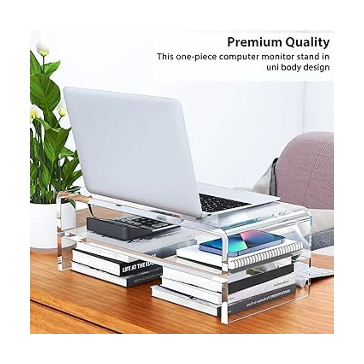 Egchi Soporte de acrílico para monitor de 2 niveles_5