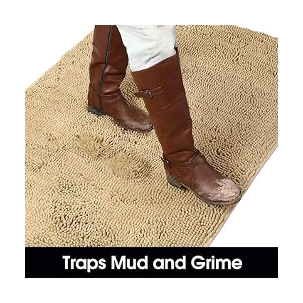 HOMEIDEAS Tapete de felpilla duradero para puerta de_3