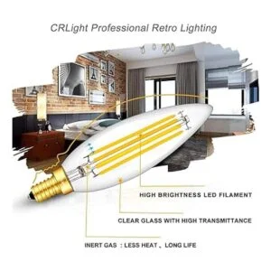 CRLight Bombilla LED de 8 W 3000 K color blanco suave_2