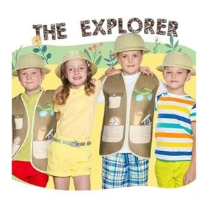 Chaleco explorador de 12 piezas para niños y 12 sombreros_2