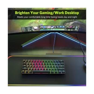 Fiodio Teclado mecánico inalámbrico y con cable RGB de 61_3