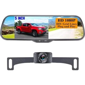 Cámara de respaldo para automóvil HD 1080P con monitor de_1