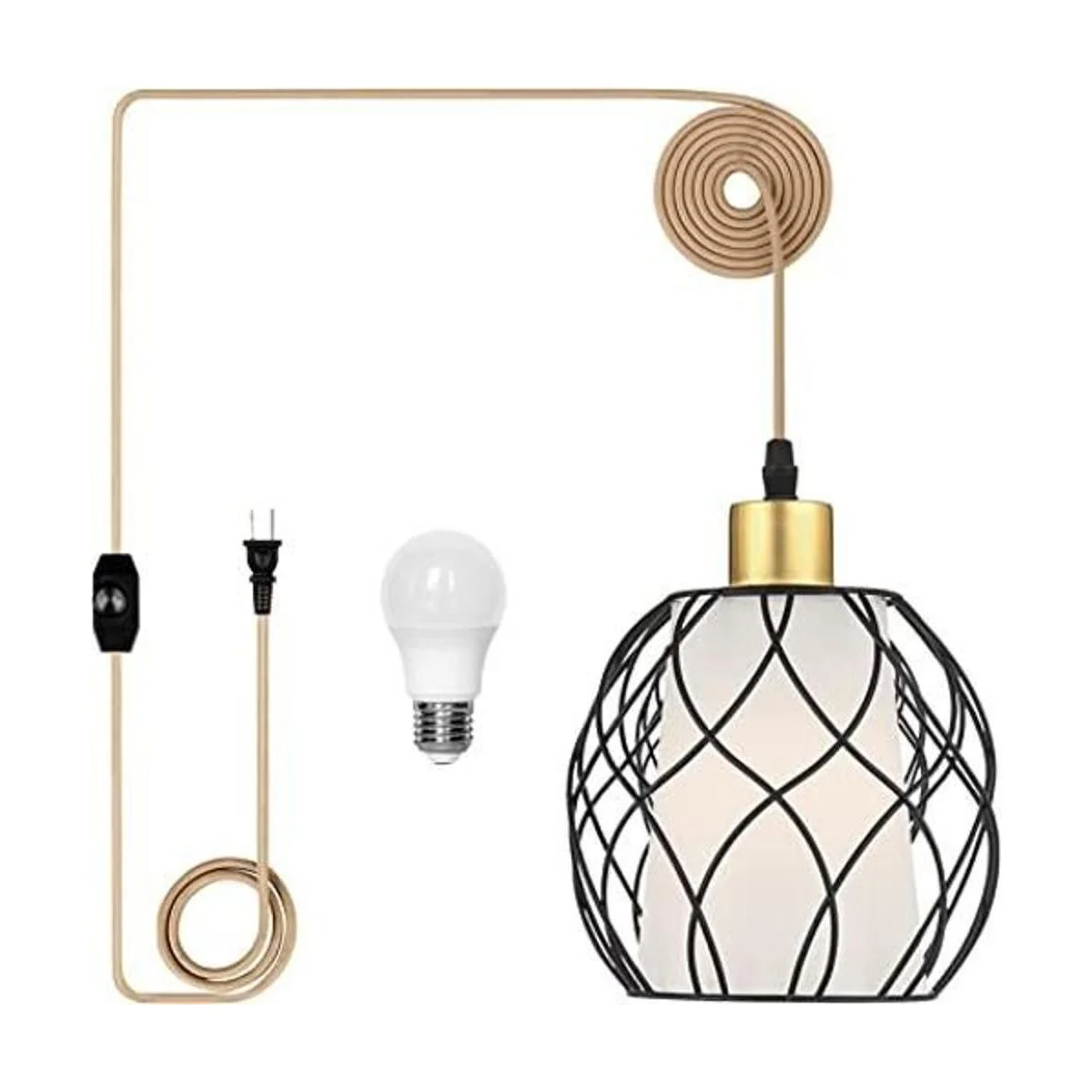 Lámpara colgante enchufable luces de araña colgantes de_1