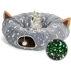 LUCKITTY Tubo de túnel para gatos con juguetes de bola de_1