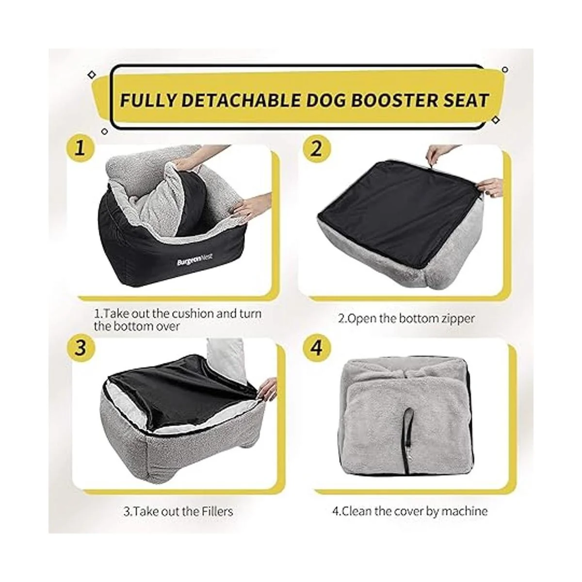 BurgeonNest Asiento de automóvil para perros pequeños_4