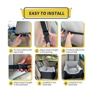 BurgeonNest Asiento de automóvil para perros pequeños_5