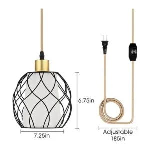 Lámpara colgante enchufable luces de araña colgantes de_5