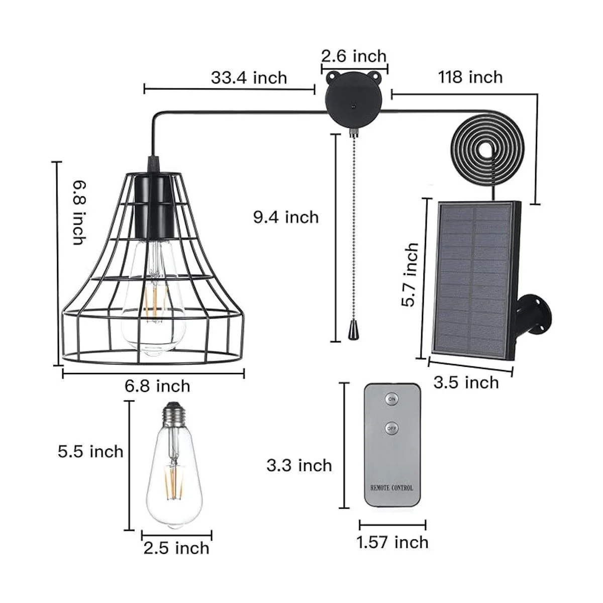 Lámpara solar de techo luz solar de cobertizo con_4