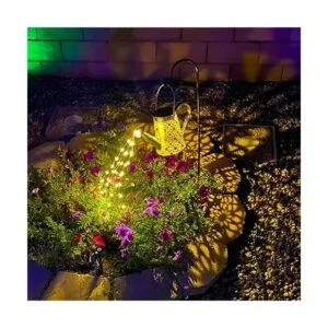 VOOKRY Regadera solar con luces luces solares grandes_6