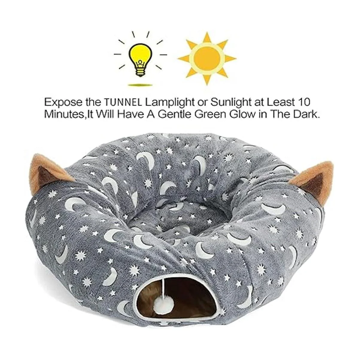 LUCKITTY Tubo de túnel para gatos con juguetes de bola de_2