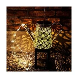 VOOKRY Regadera solar con luces luces solares grandes_4