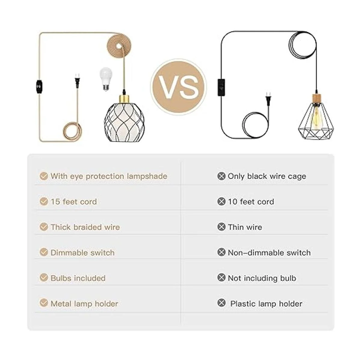 Lámpara colgante enchufable luces de araña colgantes de_2