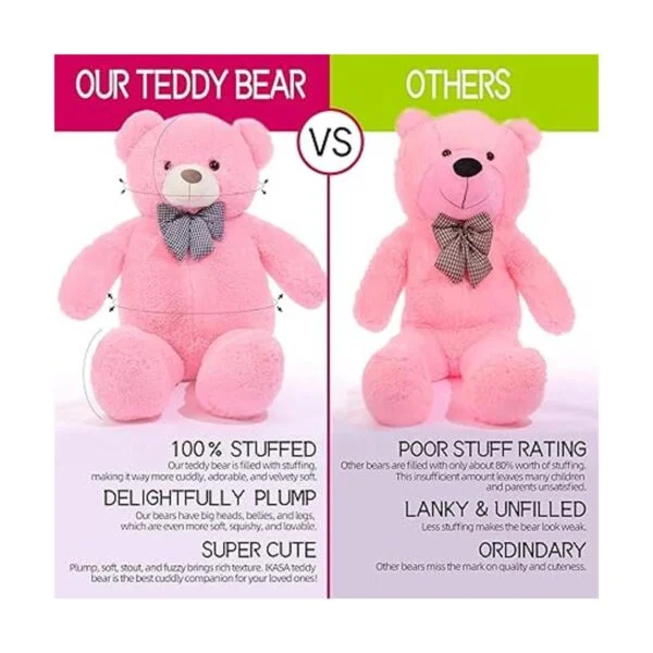 IKASA Peluche gigante de oso de peluche rosa 47 pulgadas_6