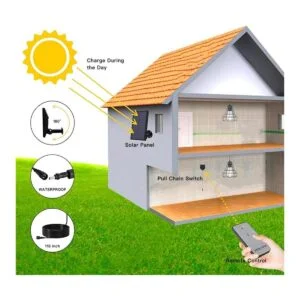 Lámpara solar de techo luz solar de cobertizo con_5