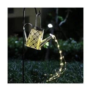 VOOKRY Regadera solar con luces luces solares grandes_5