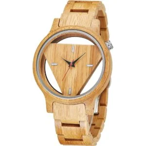 Colorful Wooden Watch Mens Skeleton Dial Full Wood Quartz_1